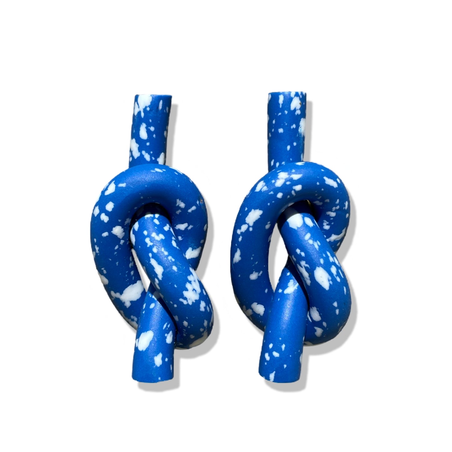 KNOT EARRINGS BLUE